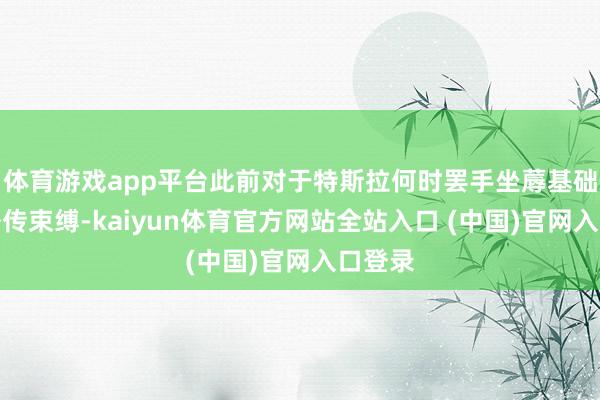 体育游戏app平台此前对于特斯拉何时罢手坐蓐基础版的外传束缚-kaiyun体育官方网站全站入口 (中国)官网入口登录