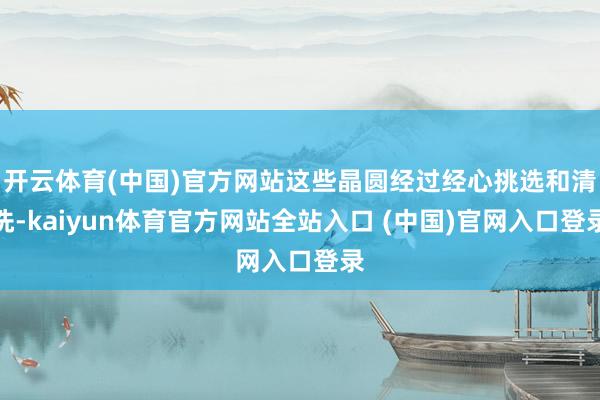 开云体育(中国)官方网站这些晶圆经过经心挑选和清洗-kaiyun体育官方网站全站入口 (中国)官网入口登录