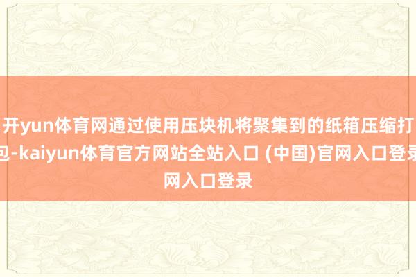 开yun体育网通过使用压块机将聚集到的纸箱压缩打包-kaiyun体育官方网站全站入口 (中国)官网入口登录