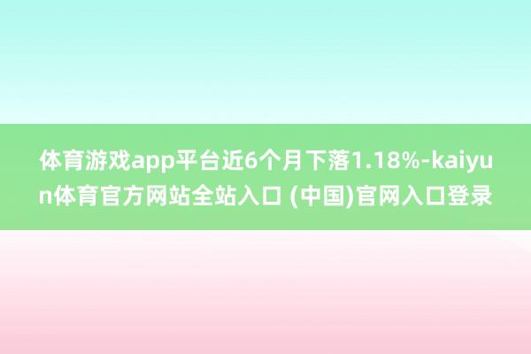 体育游戏app平台近6个月下落1.18%-kaiyun体育官方网站全站入口 (中国)官网入口登录