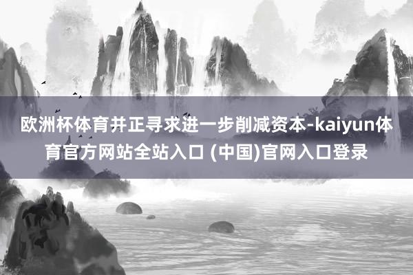 欧洲杯体育并正寻求进一步削减资本-kaiyun体育官方网站全站入口 (中国)官网入口登录