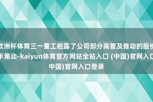 欧洲杯体育三一重工袒露了公司部分高管及推动的股份减合手策动-kaiyun体育官方网站全站入口 (中国)官网入口登录