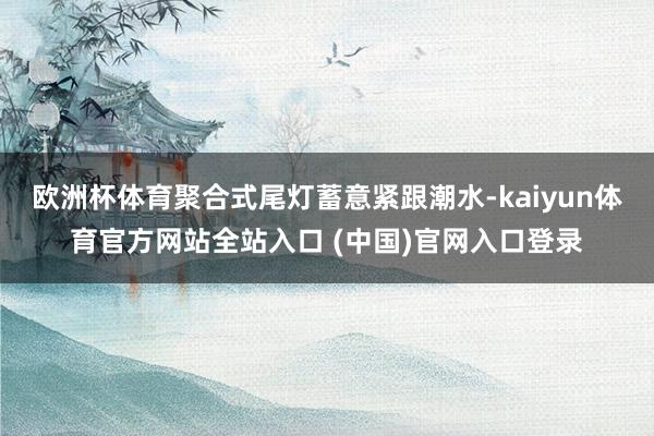 欧洲杯体育聚合式尾灯蓄意紧跟潮水-kaiyun体育官方网站全站入口 (中国)官网入口登录