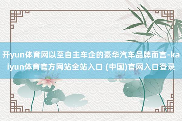 开yun体育网以至自主车企的豪华汽车品牌而言-kaiyun体育官方网站全站入口 (中国)官网入口登录