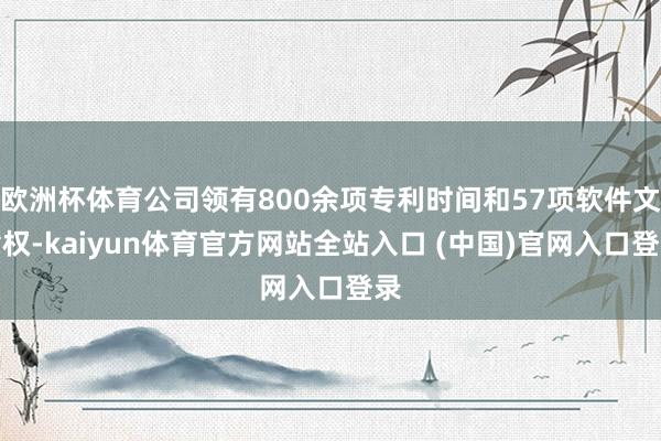 欧洲杯体育公司领有800余项专利时间和57项软件文章权-kaiyun体育官方网站全站入口 (中国)官网入口登录