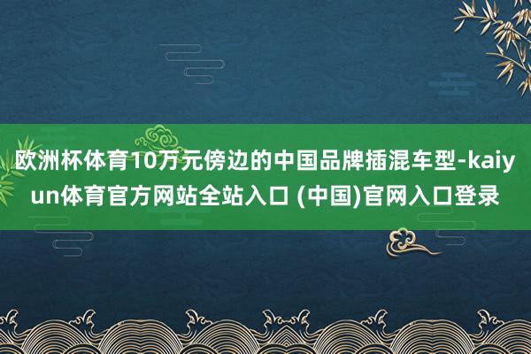 欧洲杯体育10万元傍边的中国品牌插混车型-kaiyun体育官方网站全站入口 (中国)官网入口登录