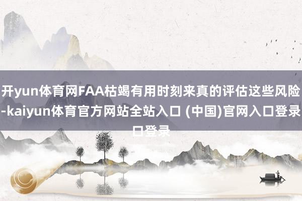 开yun体育网FAA枯竭有用时刻来真的评估这些风险-kaiyun体育官方网站全站入口 (中国)官网入口登录