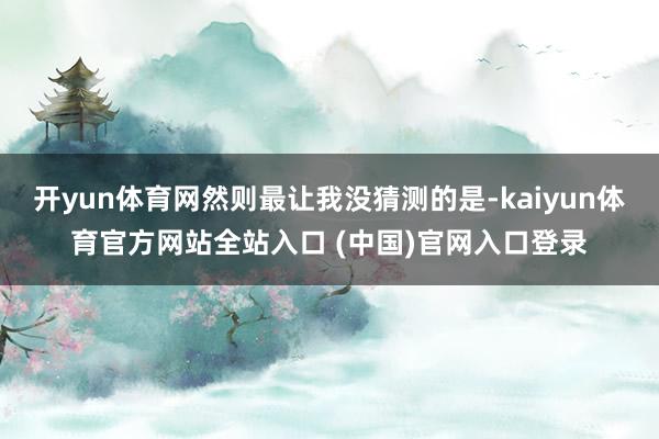 开yun体育网然则最让我没猜测的是-kaiyun体育官方网站全站入口 (中国)官网入口登录